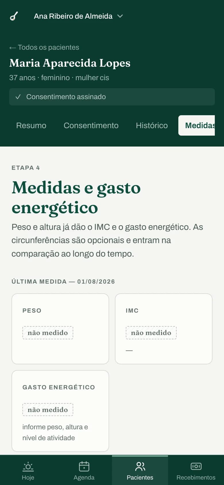 Medir e registrar na hora